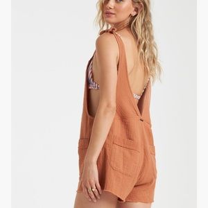 Billabong Girl on the Run Linen Overall Size Small